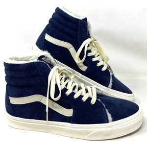 VANS Sk8-Hi Cozy Hug Shoes Skate Suede Faux Fur Navi Women's Casual VN0005U9JDU